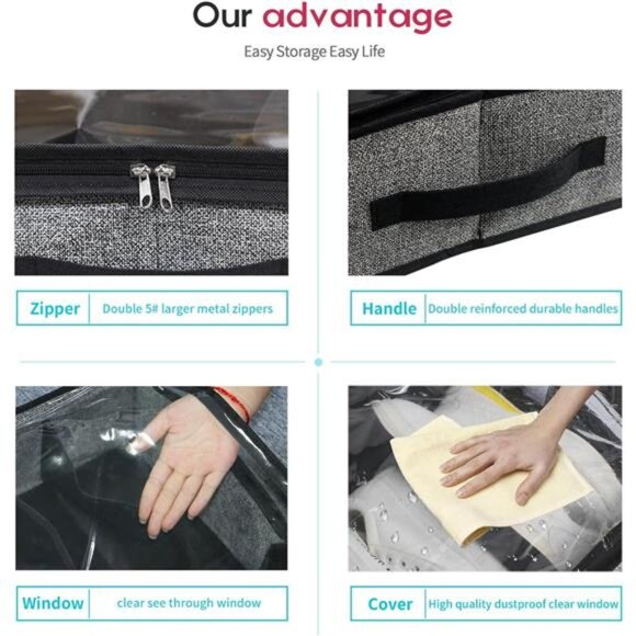 Sturdy Under Bed Shoe Storage Organizer, Set of 2, Fit 12 to 24 Pairs, Underbed - Picture 5 of 7